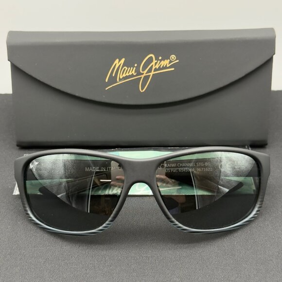 Maui Jim Kaiwi Channel Grey Stripe Polarized Grey Lens Sunglasses 840-11D READ - Picture 1 of 11